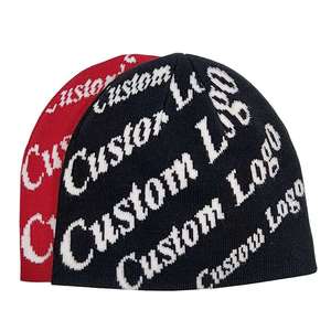 High Quality Popular Wool Winter Jacquard Knitted Beanie <b>Caps</b> Custom Size Warm Fashionable Fisherman Beanie for <b>Men</b> - Product Image 1