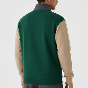 Sweat-shirt à col montant 100 % coton, coupe décontractée, color block, pour homme – Vente chaude OEM/ODM - Product Image 3