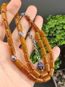 Rosario Musulmán de Resina Hecho a Mano, Ecológico, con Cuentas de Ámbar y Turquesa, Joyería Religiosa - Product Image 2