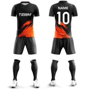 Uniformes Deportivos Casuales Personalizados para Hombre, 100% Poliéster, Secado Rápido, Transpirables, Camisetas con Cuello en V y Pantalones Cortos con Logotipo del Equipo, Diseño Sólido - Product Image 1