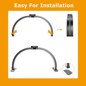 ไฟวงแหวนครึ่งวงกลมแบบพับได้ Yaqin 25W 35W 364 โหมดแสง 3 แบบ พร้อมที่วางโทรศัพท์ สำหรับทำเล็บ ต่อขนตา ร้านเสริมสวย - Product Image 2