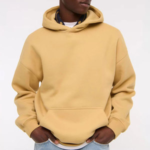 Sweat à capuche en coton personnalisé pour homme, streetwear, jaune moutarde, pull-over, fabricant OEM, usine de Sialkot, sweat à capuche décontracté surdimensionné - Product Image 1
