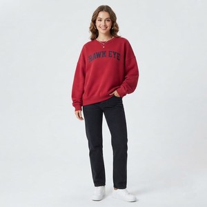 HAWK EYE SPORTS Sudadera con Capucha de Algodón 100% para Mujer, Estilo Urbano, Otoño/Invierno, Color Sólido, Hombros Caídos, Transpirable, Antiencogimiento - Product Image 1