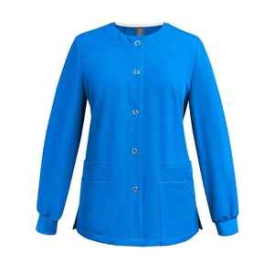 Unisex Casual Long-Sleeved Woven Gradient Cardigan Top <b>Set</b> Nursing Work Clothes Neck Jacket <b>Doctors</b> Breathable Scrub Uniform - Product Image 3