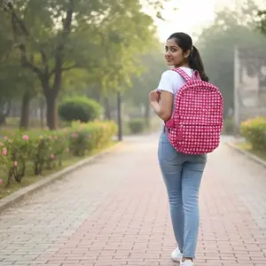 Sac à dos scolaire pliable en coton matelassé, mignon, avec bretelles et fermeture éclair, pour étudiants du collège et du lycée, léger, durable, grande capacité - Product Image 6