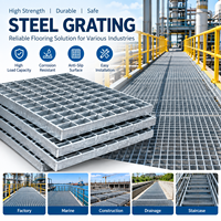 Grille industrielle en acier galvanisé, passerelle métallique, plateforme grillagée