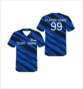 Custom Royal Blue Stripe Sublimation Baseball Jersey Mens Button Up Team Uniform Moisture Wicking <b>Athletic</b> Shirt - Product Image 1