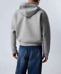 Sudadera con Capucha y Cierre de Cremallera para Hombre, Talla Grande, Color Gris, 100% Algodón, Felpa Francesa, Estilo Casual para Otoño - Product Image 2