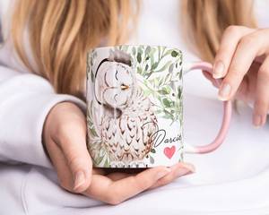 Mug en céramique personnalisé avec motif hibou mignon, poignée intégrée, compatible lave-vaisselle, emballage cadeau, idéal pour la rentrée scolaire, la maison et le bureau - Product Image 3