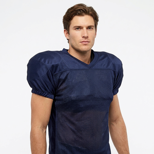 Camiseta con hombreras de compresión para fútbol, color azul marino, para hombre |   Camiseta de Entrenamiento Protectora Acolchada para Fútbol Americano - Product Image 1