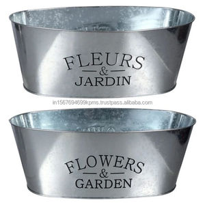 Ensemble de jardinières de bateau légères imprimées sur mesure jardinière en tôle de fer et pot de fleur Extra Large Style bohème - Product Image 1