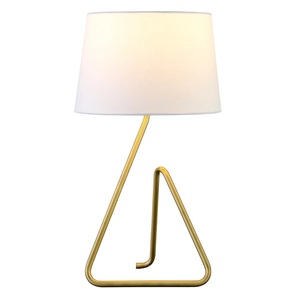 Lámpara de Mesa Apex Frame con Base Geométrica de Hierro Dorado y Pantalla de Tela Premium, Iluminación Ambiental Cálida para Interiores Modernos - Product Image 2