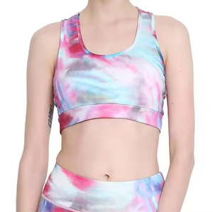 Women's <b>Turquoise</b> Sports <b>Bra</b> Scoop Neck Racerback Medium Support Breathable Seamless Yoga Activewear - Product Image 5