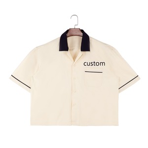 Nueva Camisa al por Mayor para Hombre, de Algodón Puro, con Cuello en Contraste, Estampado de Gato a la Moda, Solapa, Cierre de Botón, Manga Corta, Estilo Casual - Product Image 1