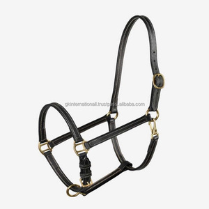 Licou de cheval en cuir italien noir ou marron de qualité supérieure, licou de manman pour la course de chevaux, licou en cuir à double couture - Product Image 4