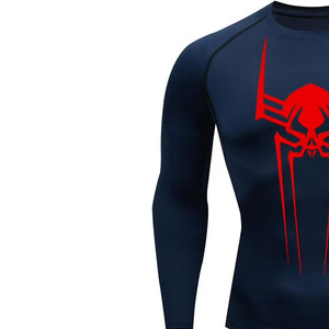 Camiseta Deportiva de Manga Larga para Hombre, con Logotipo de Araña en la Parte Delantera, Compresión, Cuello Redondo, Ajuste Delgado, Secado Rápido, Transpirable, Ecológica, de Spandex - Product Image 2
