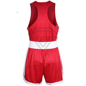 Ensemble de débardeur et short de boxe noir pour hommes, vêtements de sport respirants et élastiques, équipement de protection, style à enfiler, couleur unie, taille adulte - Product Image 4