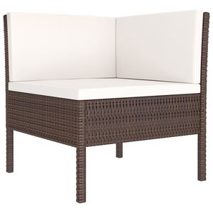 Set di Mobili da Giardino in Rattan PE Marrone a 3 Pezzi, Design Modulare Moderno - Product Image 3