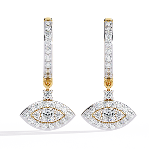 Pendientes Clásicos de Diseñador con Diamantes Cultivados en Laboratorio, Corte Redondo, Oro de 14K, Certificados por IGI, Ideales para Regalo, Fiestas y Aniversarios - Product Image 1