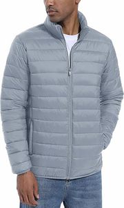Men's Lightweight <b>Packable</b> Down Coat Waterproof Winter Hooded <b>Jacket</b> with 100% Down Filling Casual Storage Pouch - Product Image 3