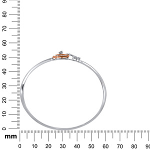 Elegant Two-Tone Diamond Horseshoe <b>Bangle</b> <b>Bracelet</b> in White & Rose Gold - Product Image 4