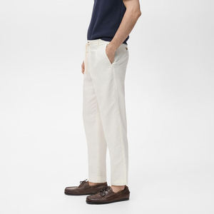 Premium Men Cotton Linen <b>Drawstring</b> <b>Trousers</b> Luxury Casual Straight Leg Summer Pants Private Label Manufacturer - Product Image 5