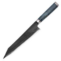 Couteau Kiritsuke professionnel de 9,5 pouces à lame forgée à la main, couteau de cuisine japonais avec manche en bois, couteaux de chef en acier Damas