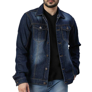 Cheap Price 100% Cotton Men's <b>Denim</b> Jean <b>Jackets</b> Long Sleeve Button Oversized and Washed Jean <b>Jackets</b> - Product Image 1