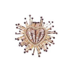 Badge Cœur Bleu Perlé Effet Rayon de Soleil en Acrylique et Acier Inoxydable – Ornement pour Cadeau et Vêtement - Product Image 2