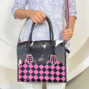 Sac fourre-tout à carreaux en cuir de vachette véritable 2026, vente en gros directe d'usine, sacs à main élégants pour femmes, portés épaule et croisé - Product Image 4