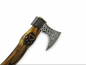 Custom Engraved Industrial Grade Outdoor Camping <b>Axe</b> Handcrafted Hardwood <b>Handle</b> Decorative Steel Leather-Covered OEM ODM - Product Image 4