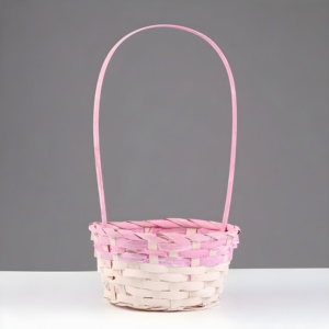 Cesta de bambú tejida a mano para niña, cestas con asas para almacenamiento versátil, precio económico - Product Image 6