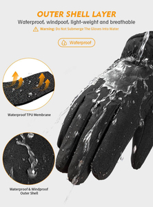Gants de ski de qualité supérieure, imperméables, avec isolation 3M Thinsulate, compatibles écrans tactiles, pour l'hiver, adaptés au ski, à la randonnée, gants chauffants - Product Image 2