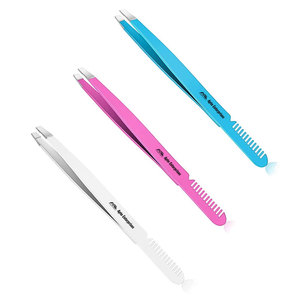 Stainless Steel Eco-Friendly Design for Precise Facial Beauty Care Eyebrow Grooming Kit for Women Men Slanted Tip Tweezers Set - Product Image 1