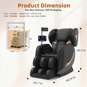 Sillón de Masaje Portátil Plegable de Gravedad Cero para Todo el Cuerpo, Reclinable, con Calefacción, Airbag, Rodillo para Pies, Shiatsu, Control por Voz Inteligente - Product Image 2