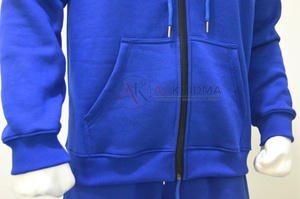 Ensemble de survêtement unisexe décontracté bleu roi avec sweat à capuche et pantalon de jogging, 100% coton biologique molletonné 140g, respirant, antistatique, étiquette personnalisée, vente en gros - Product Image 5