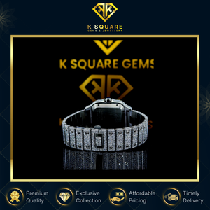 Reloj de Lujo Elegante de Buena Calidad con Movimiento de Cuarzo Automático Analógico VVS de Acero Inoxidable Resistente al Agua con Diamantes Moissanite - Product Image 5