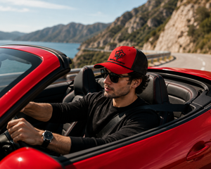 Premium Custom Embroidered Mesh Trucker <b>Cap</b> Adjustable Red Black <b>Snapback</b> Hat Outdoor Sports Promotional <b>Cap</b> for Adults - Product Image 6