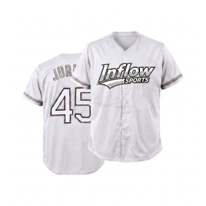 Uniforme de baseball personnalisé de haute qualité, entièrement boutonné, 100% polyester, antibactérien, manches courtes, unisexe, tissu sublimé - Product Image 5