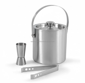 Cubo de Hielo de Acero Inoxidable de Doble Pared de 1.5L con Pinza en V, a Prueba de Fugas, Resistente al Óxido, Utensilios de Bar para Exportación a Bares de Hoteles en EE. UU. - Product Image 5