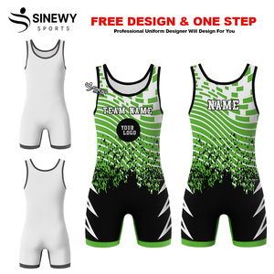 Singlet Wrestling Singlet Logo personnalisé Sublimation Sportswear Haltérophilie Youth Singlet Suit - Product Image 5