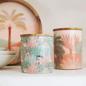 Tarro de Madera de Mango Natural Ecológico con Estampado Esmaltado, Solución de Almacenamiento para Cocina - Product Image 2