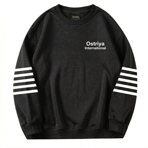Ostriya Intl 2026 Women Streetwear Turtleneck Lightweight Quick Dry Fleece 100% Cotton Embroidered <b>Drop</b>-shoulder Sweatshirt - Product Image 2