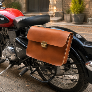 Sacoche latérale en cuir marron pour moto, sacoche vintage pour vélo, rangement de bagages, accessoire de tourisme Royal Enfield - Product Image 2