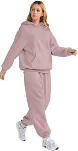 Ensemble de survêtement à capuche oversize pour femme en polaire premium, ensemble athleisure pour femme - Product Image 4