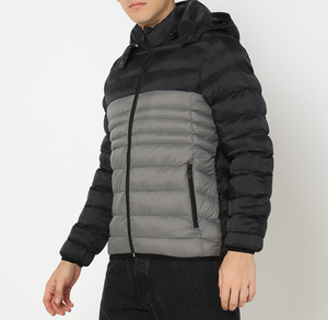 Customized High Quality Men's Outdoor <b>Canvas</b> Puffer Jacket Winter Padded <b>Plain</b> Zipper up Bubble Man Jacket - Product Image 6