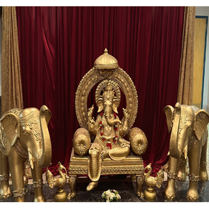 รูปปั้นพระพิฆเนศไฟเบอร์สำหรับตกแต่ง สีทอง รูปปั้นพระพิฆเนศไฟเบอร์สำหรับงานแต่งงาน รูปปั้นต้อนรับงานแต่งงานหลากหลายสไตล์ ซิดนีย์ - Product Image 6