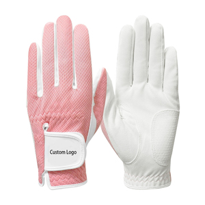 Gants de golf blancs haut de gamme en cuir Cabretta, respirants, avec sangle de poignet réglable, antidérapants, logo personnalisé, unisexe, pour les sports de plein air - Product Image 3