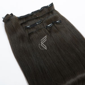 Cabello virgen europeo de color oscuro 6A Fácil de diseñar Fumi Cutícula alineada Cabello crudo Clip-In Dyeable - Product Image 4