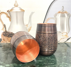 Premium Handmade Copper Hammered Water Glass Traditional Metal Drinking Tumbler for Home Kitchen Dining and Restaurant - Product Image 6